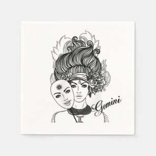 Serviette En Papier Symbole et signe Gemini Zodiac