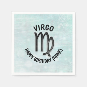 Serviette En Papier Symbole Horoscope Virgo Anniversaire Personnalisé