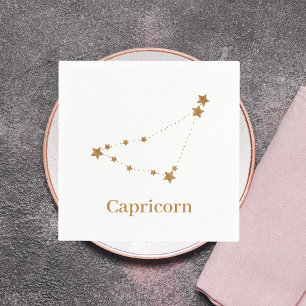 Serviette En Papier Symbole moderne Zodiac Capricorne d'or   Élément T