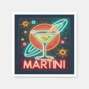 Serviette En Papier SYMBOLE NEON MARtini DU MILIEU DU SIÈCLE