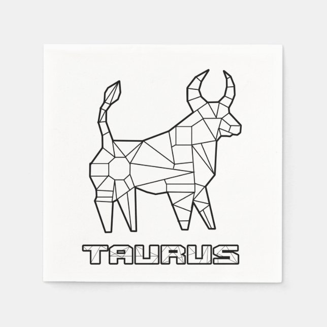 Serviette En Papier Symbole Taurus Zodiac Napkin (Devant)