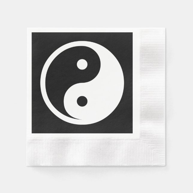 Serviette En Papier Symbole Yin Yang - tatouage solide design 2 (Devant)