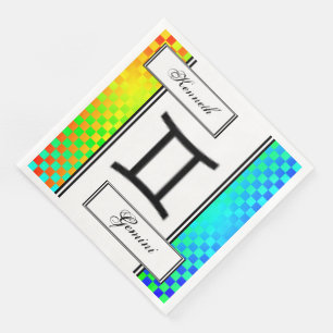 Serviette En Papier Symbole Zodiaque Gemini Standard par Kenneth Yonci
