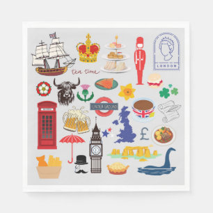 Serviette En Papier Symboles britanniques