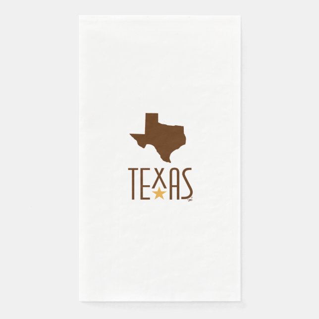 Serviette En Papier Symboles du Texas, Etat du Texas, brun (Devant)