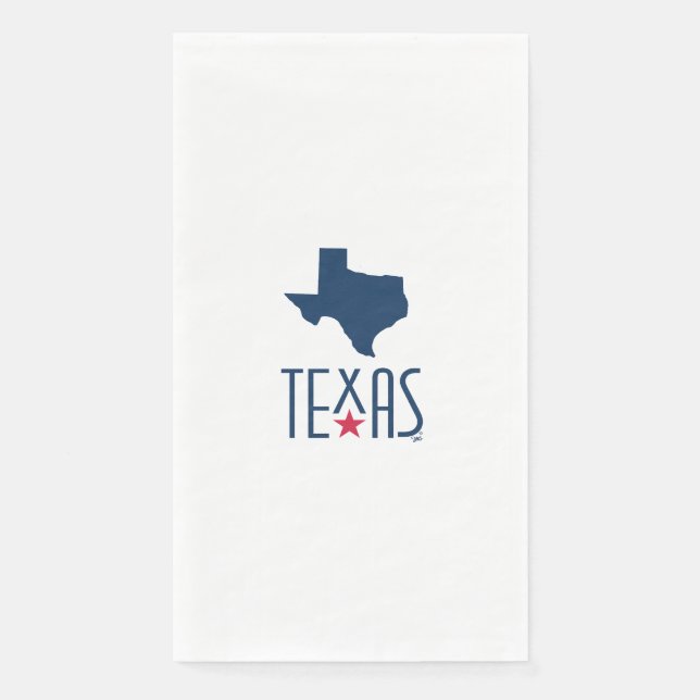 Serviette En Papier Symboles du Texas, Texas, bleu marine (Devant)