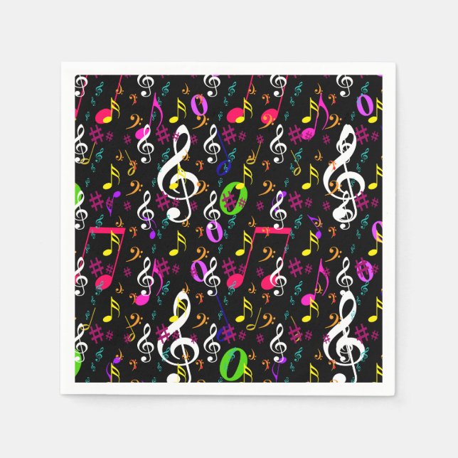 Serviette En Papier Symboles musicaux Design Motif (Devant)