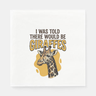Serviette En Papier T-shirt à motif de girafe amusant gravure vintage_