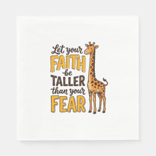 Serviette En Papier T-shirt chrétien vintage girafe La Foi Plus Forte