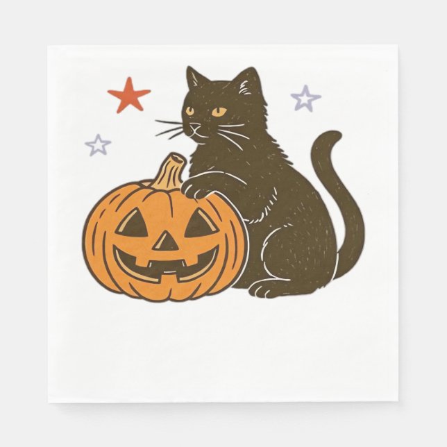 Serviette En Papier T-shirt classique éffrayant pour Halloween Kitty (Devant)