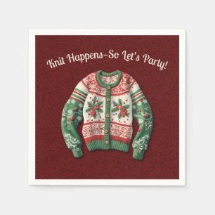 Serviette En Papier T-shirt drôle et laid de Noël Fête de fin d'année
