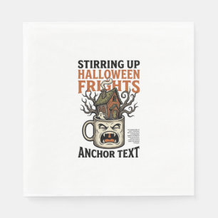 Serviette En Papier T-shirt graphique de mug hanté d'Halloween au café