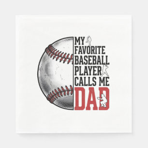 Serviette En Papier T-Shirt Graphique Gravure Vintage Papa Baseball_1