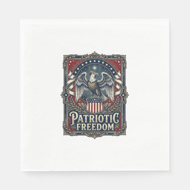 Serviette En Papier T-shirt graphique vectoriel Patriotic Stargazer (Devant)