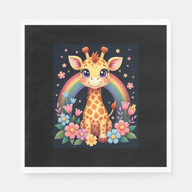 Serviette En Papier T-Shirt pour les amateurs de girafe (Devant)