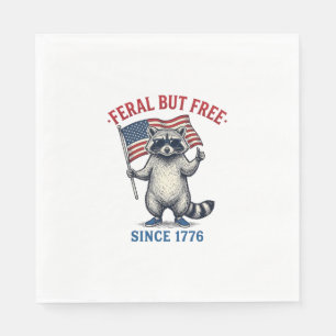 Serviette En Papier T-shirt vintage Raton laveur patriotique sauvage m