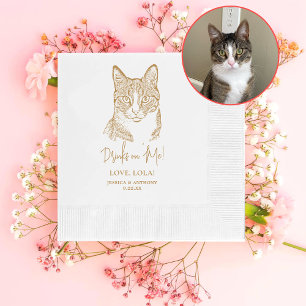 Serviette En Papier Tabby Chat Boissons personnalisées sur les serviet