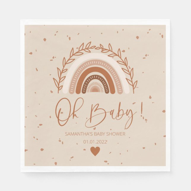 Serviette En Papier Table Arc-en-ciel en terre cuite Terre Boho (Devant)