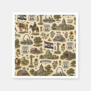 Serviette En Papier Table de la route 66 du Missouri Gateway