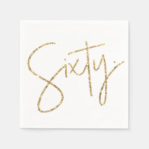Serviette En Papier TABLE DE PARTI soixante script moderne 60 parties 