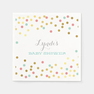 Serviette En Papier TABLE DES PARTIES BABY SHOWER confetti or menthe c