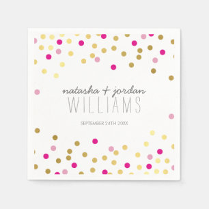 Serviette En Papier TABLE mariage DÉCOR confetti mignon or rose