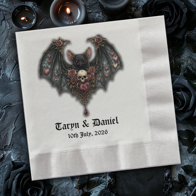 Serviette En Papier Table Mariage gothique de chauve-souris (Créateur téléchargé)