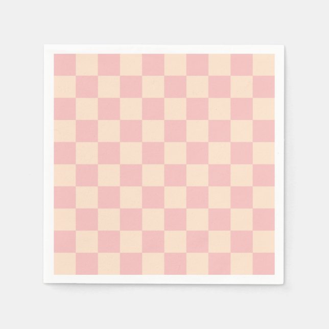 Serviette En Papier Tableau de bord rose et crème (Devant)