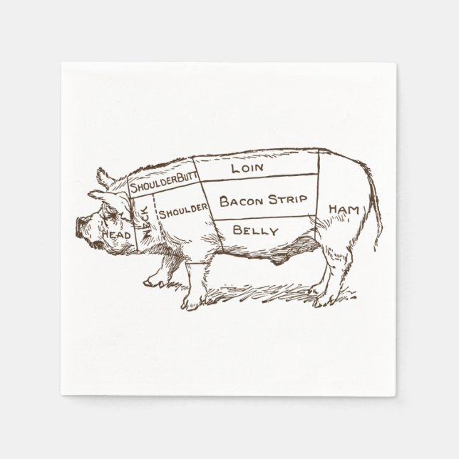 Serviette En Papier Tableau des bouches de porc (3) (Devant)