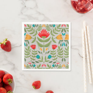 Serviette En Papier Tableau floral élégant
