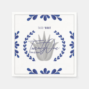 Serviette En Papier Taco' Bout 21 Serviettes Tequila bleu/argent