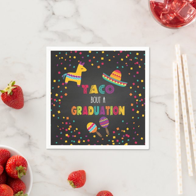 Serviette En Papier Taco Bout a Graduation Napkin (En situation)
