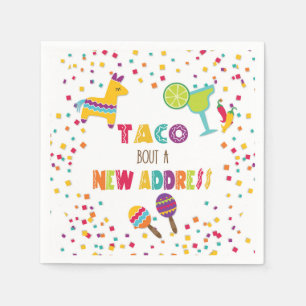 Serviette En Papier Taco Bout a New House Address - Blanc