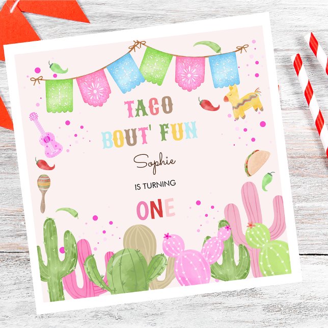 Serviette En Papier Taco bout fun fiesta mexicaine premier anniversair (Créateur téléchargé)
