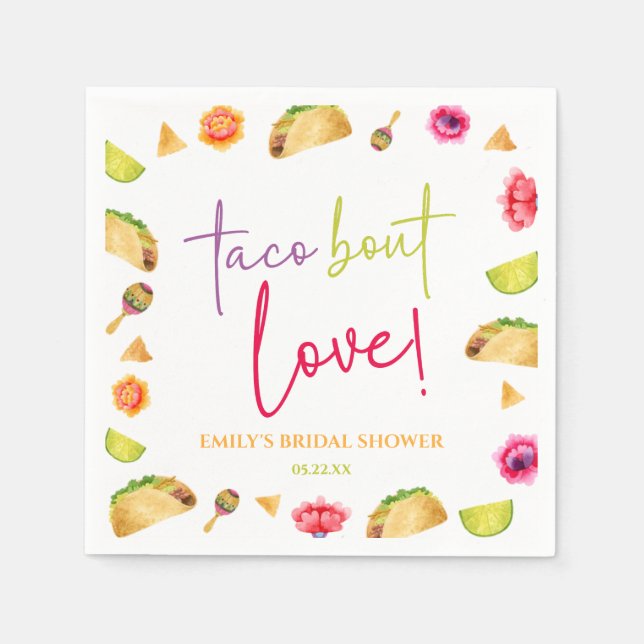 Serviette En Papier Taco Bout Love ! Fête des mariées Fiesta (Devant)