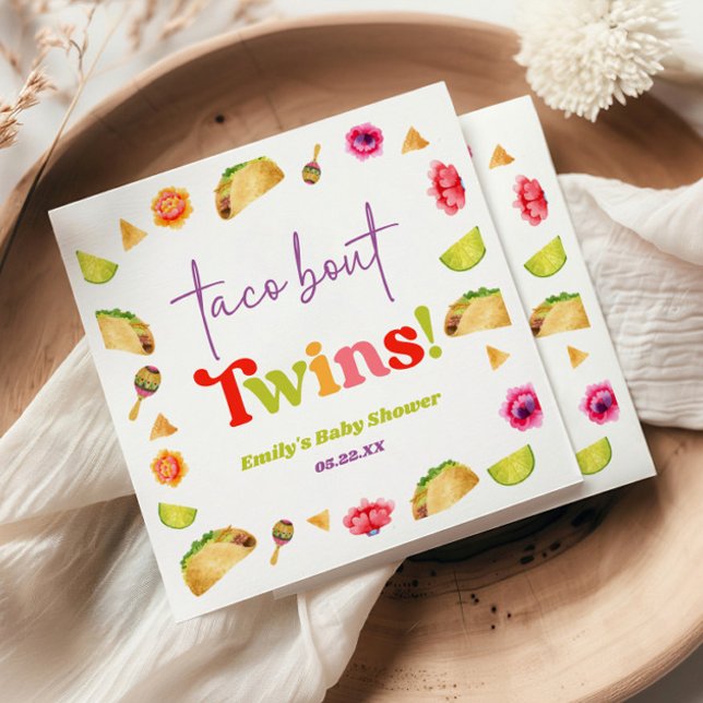 Serviette En Papier Taco Bout Twins ! Baby shower Fiesta (Créateur téléchargé)