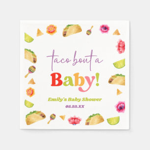 Serviette En Papier Taco Bout Un Bébé ! Baby shower Fiesta
