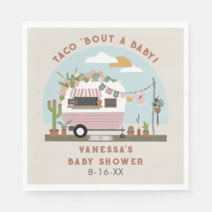 Serviette En Papier Taco Bout Un Bébé Boho Camper Baby shower Fille