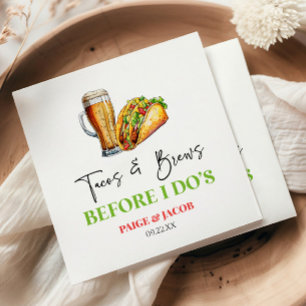 Serviette En Papier Tacos et bières avant le grand jour ! Dîner de rép