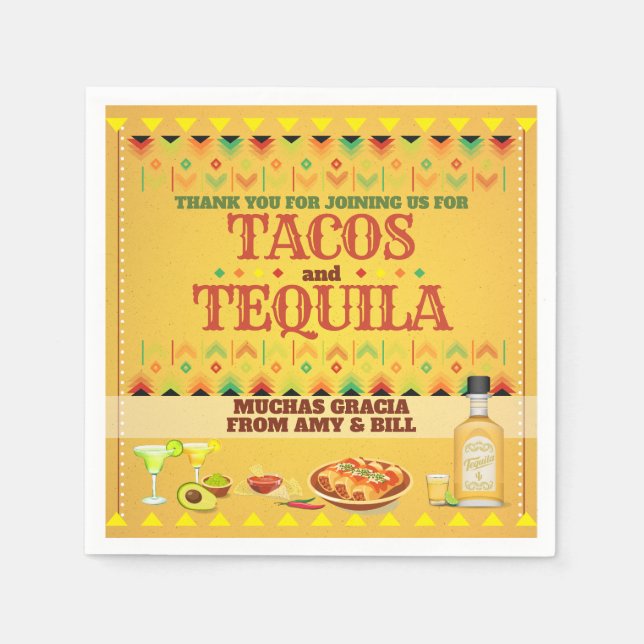 Serviette En Papier Tacos et Tequila Cinco de Mayo Fiesta Party (Devant)