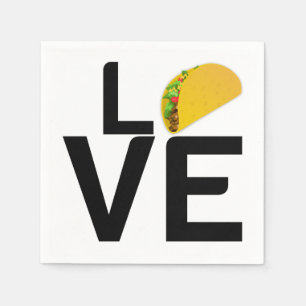 SERVIETTE EN PAPIER TACOS LOVE