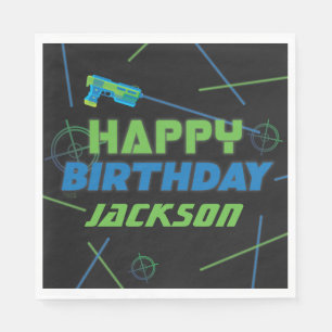 Serviette En Papier Tag laser bleu et vert Joyeux anniversaire