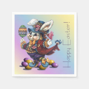 Serviette En Papier Tailcoat vintage Pâques Lapin Naples