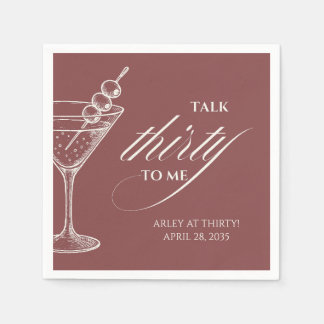 Serviette En Papier Talk 30 to me Modern Minimalist 30th Birthday