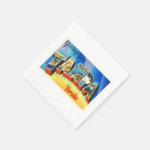 Serviette En Papier Tampa Florida FL Vieux souvenir Vintage voyage