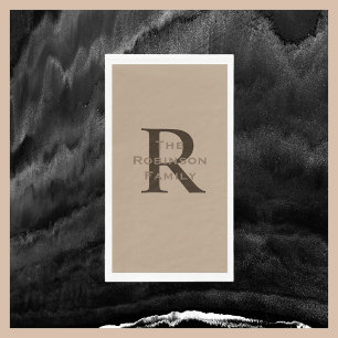 Serviette En Papier Tan et nom Brown Papier monogramme Serviette d'hôt