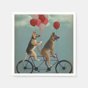 Serviette En Papier Tandem de berger allemand