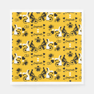 Serviette En Papier Tandem De Cyclisme Romantique Mariage Et Fiançaill