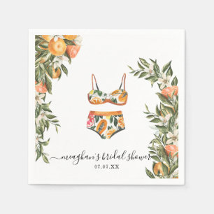 Serviette En Papier Tangerine Citrus Mariage Personnalisé