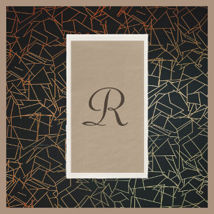 Serviette En Papier Tanné et marron Monogrammé Minimaliste Couleur neu